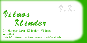 vilmos klinder business card
